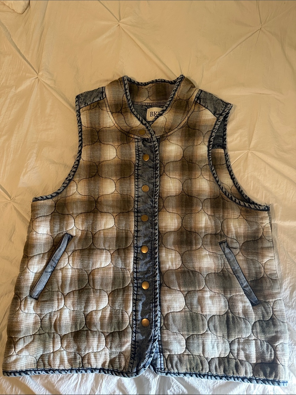 BKE Denim and Quilted Flannel Vest